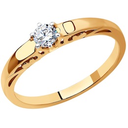 Кольцо из золота с бриллиантом 1012334