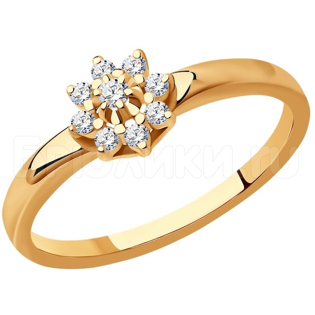 Кольцо из золота с бриллиантами 1012338