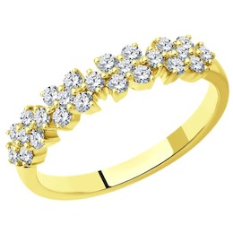 Кольцо из желтого золота с бриллиантами 1012352-2