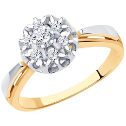Кольцо из комбинированного золота с бриллиантами 1012354