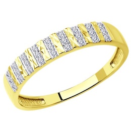 Кольцо из желтого золота с бриллиантами 1012355-2