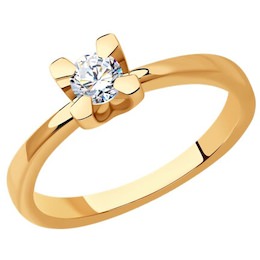 Кольцо из золота с бриллиантом 1012356