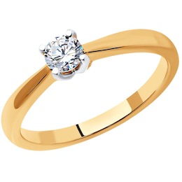 Кольцо из золота с бриллиантом 1012362