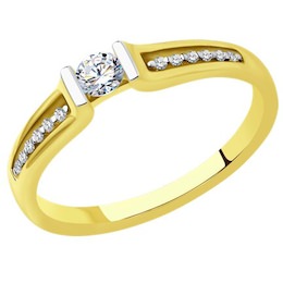 Кольцо из желтого золота с бриллиантами 1012371-2