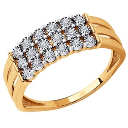Кольцо из комбинированного золота с бриллиантами 1012392