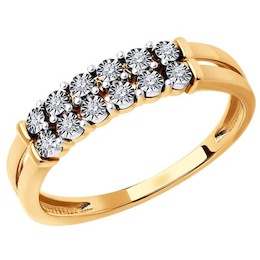Кольцо из комбинированного золота с бриллиантами 1012404