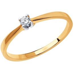 Кольцо из золота с бриллиантом 1012410