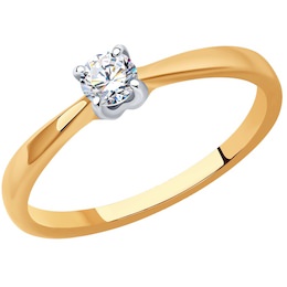 Кольцо из золота с бриллиантом 1012411