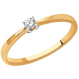 Кольцо из золота с бриллиантом 1012413