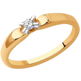 Кольцо из золота с бриллиантом 1012418