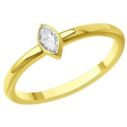 Кольцо из желтого золота с бриллиантом 1012426-2