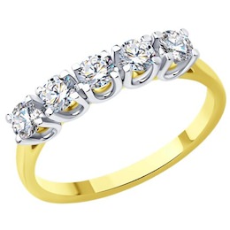 Кольцо из комбинированного золота с бриллиантами 1012441-2