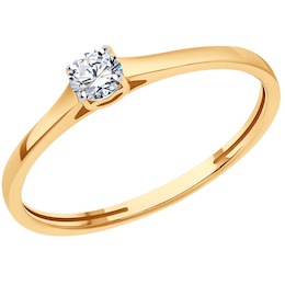 Кольцо из золота с бриллиантом 1012443