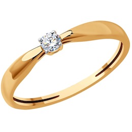 Кольцо из золота с бриллиантом 1012444