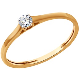 Кольцо из золота с бриллиантом 1012446