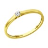 Кольцо из желтого золота с бриллиантом 1012448-2
