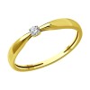 Кольцо из желтого золота с бриллиантом 1012449-2