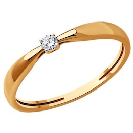 Кольцо из золота с бриллиантом 1012449