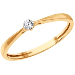 Кольцо из золота с бриллиантом 1012452