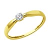 Кольцо из желтого золота с бриллиантом 1012454-2