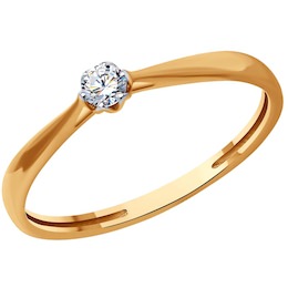 Кольцо из золота с бриллиантом 1012458