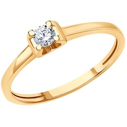 Кольцо из золота с бриллиантом 1012461