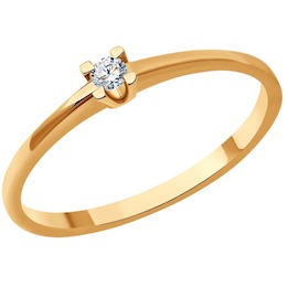 Кольцо из золота с бриллиантом 1012462
