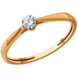 Кольцо из золота с бриллиантом 1012464