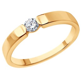 Кольцо из золота с бриллиантом 1012478