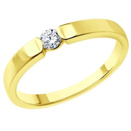 Кольцо из желтого золота с бриллиантом 1012479-2
