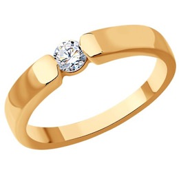 Кольцо из золота с бриллиантом 1012485