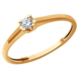 Кольцо из золота с бриллиантом 1012486