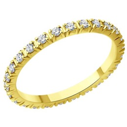 Кольцо из желтого золота с бриллиантами 1012489-2