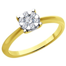 Кольцо из комбинированного золота с бриллиантами 1012490-2