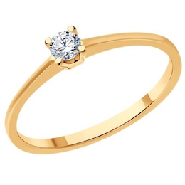 Кольцо из золота с бриллиантом 1012495