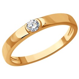 Кольцо из золота с бриллиантом 1012496