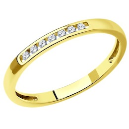 Кольцо из желтого золота с бриллиантами 1012502-2