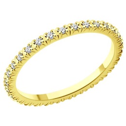 Кольцо из желтого золота с бриллиантами 1012503-2