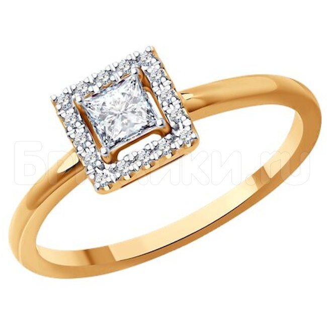 Кольцо из золота с бриллиантами 1012516