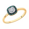 Кольцо из комбинированного золота с бриллиантами и изумрудами 3010624