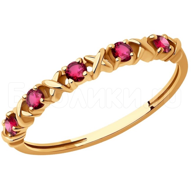 Кольцо из золота с рубинами 4010713