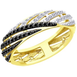 Кольцо из желтого золота с бриллиантами 7010077-2
