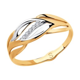 Кольцо из золота с фианитами 018111-4