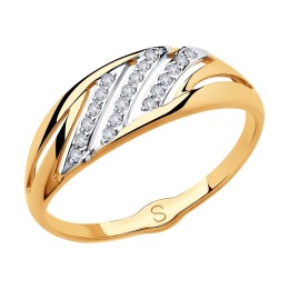 Кольцо из золота с фианитами 018113-4