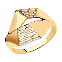 Кольцо из золота с алмазной гранью 018659