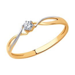 Кольцо из золота с фианитом 018840-4