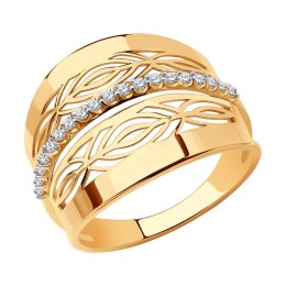 Кольцо из золота с фианитами 018871