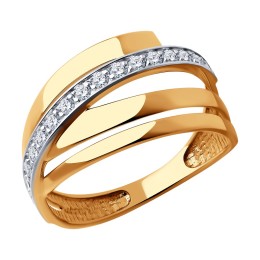 Кольцо из золота с фианитами 018878