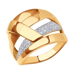Кольцо из золота с фианитами 018939