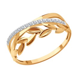 Кольцо из золота с фианитами 019131